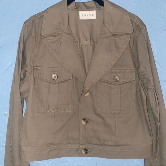 TRAVE Monroe Military Cropped Green Fields Utility Jacket Revolve - Picture 2 of 8